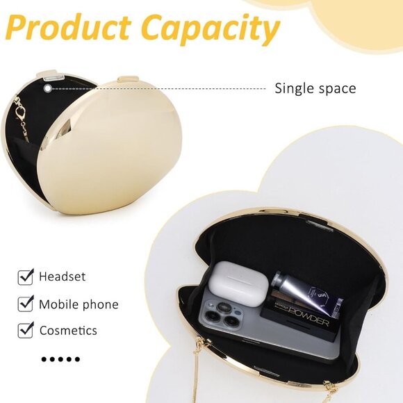 Acrylic Clutch Purse Metallic Evening Bag for Women Party Gift - Picture 3 of 6